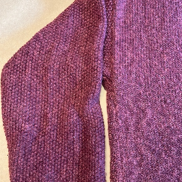 Loft Drop Shoulder Mock Next Sweater Size Small Maroon - Picture 7 of 7